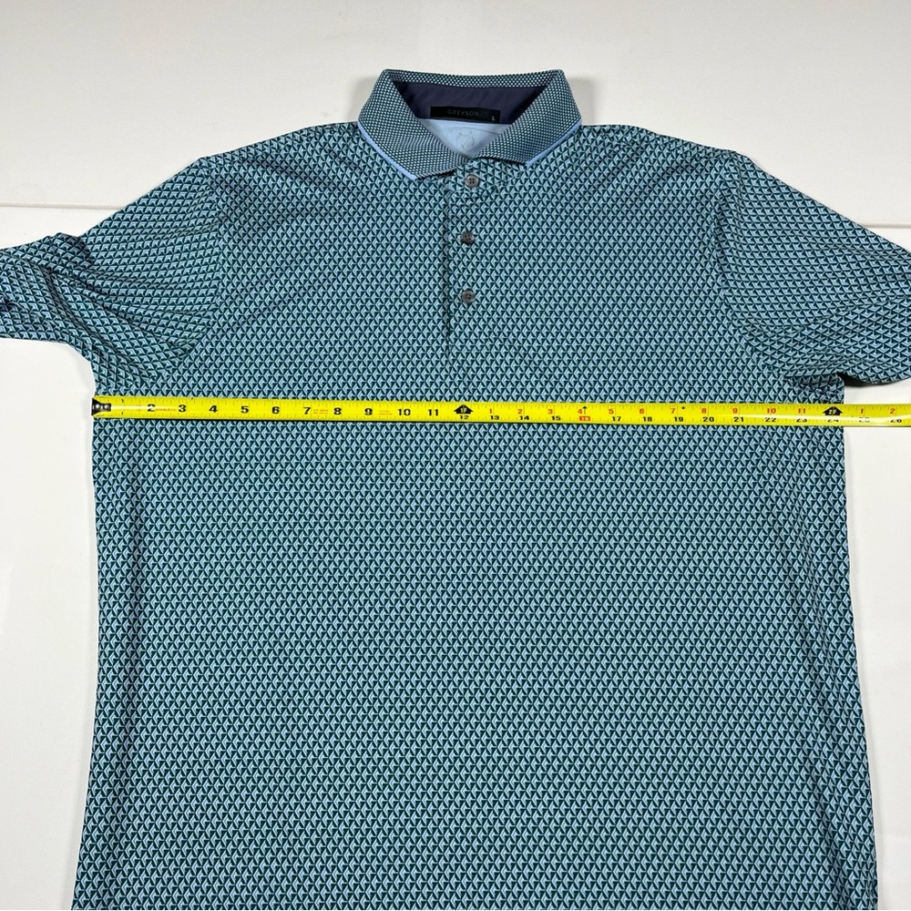 Greyson Polo Shirt Geometric Green Wolf Golf Performance Big Canyon CC Men’s L - Picture 7 of 15